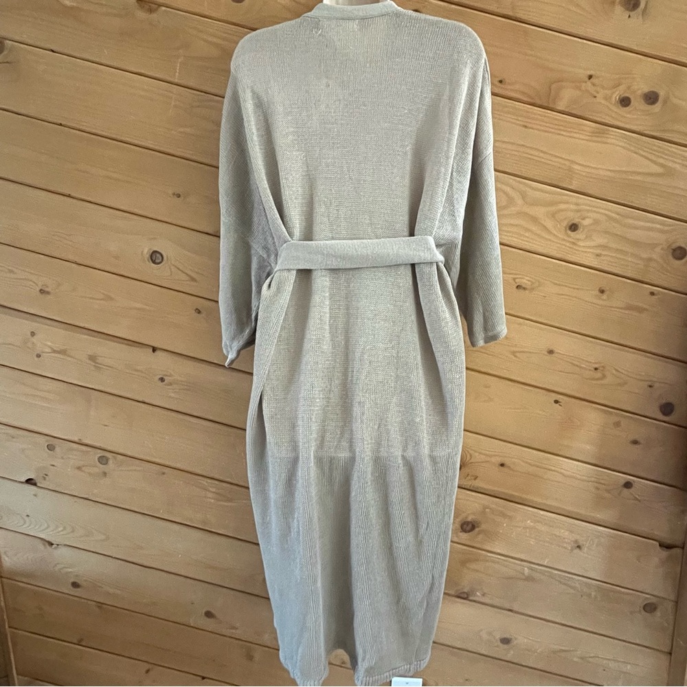 NWT Johnny Was Beige Tan Organic Linen Long Kimono Wrap Cardigan Duster XS/S - Picture 8 of 8